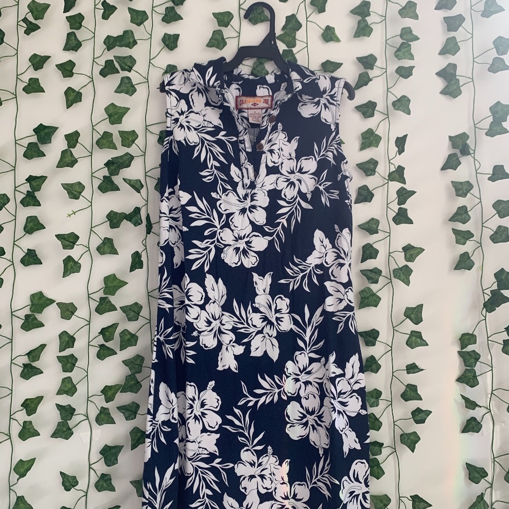 Caribbean Joe Sleeveless Hawaiian Print Dress S